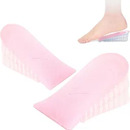 house of quirk 2-Layer Silicone Heel Cushion Height Increase Insoles Up to 3.5 cm Silicone Heel Regular Shoe Insole image 1