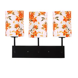 Devansh White & Orange Floral-Print Cylindrical Cotton Cluster Wall-Mounted Lamp image 5