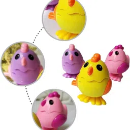 crackles Wind-Up Jumping Chicken Hen For Kids Spring Hopping Action Crawling Walking Toy Rattle image 3