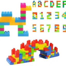somstar Mega Junior Building Blocks Set – 50+ Pcs, Large Size, Multicolor STEM Bricks image 2