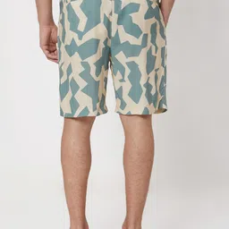 mufti Solid Men Beige Regular Shorts image 3