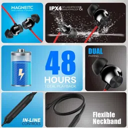 golya Z2-ENC Magnetic Bluetooth Deep Bass RED Bluetooth Headset image 2