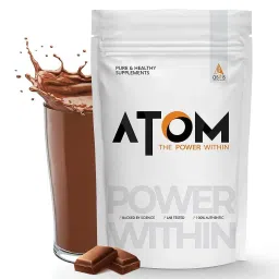 as-it-is nutrition AS-IT-IS ATOM Whey Protein 1kg | Double rich chocolate | 27g protein | 5.7g BCAA | Digestive Enzymes | Hyuga Micronized Creatine Monohydrate 100g | 33 Servings | Unflavored | Supports Strength & Power Lean Muscle Mass | Easy Dissolvable image 2