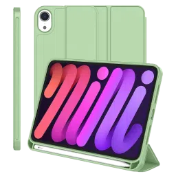 vaku luxos Vaku Stallion Trifold TPU Flip Cover for Apple iPad Mini (6th Gen) (Wireless Charging Support, Green)-picture-12