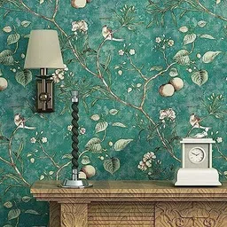 amazingkarts Vinyl Floral & Botanical Green Wallpaper image 2