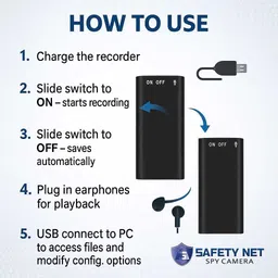 Safetynet Spy HD Hidden Micro Digital Recorder Device | Small Size Mini 8 GB Voice Recorder image 4