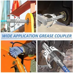 kiesh GGCS06 10000 PSI Grease Gun Coupler Quick Lock Release with 12 inch Hose Pipe Electro Mechanical Sprayer image 5
