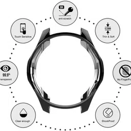 CallSmith Front and Back Screen Guard for 46 MM Samsung Gear S3 Samsung Galaxy Watch, Flexible Silicone Soft TPU Bumper Case Cover image 2