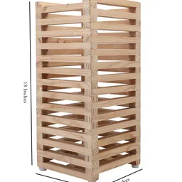 EXIM DECOR Brown Mini Table Stacked Night Stand Cum Shelf Lamp image 2