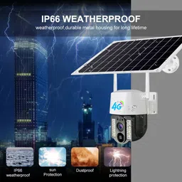SROPX 4G Solar PTZ Smart CCTV Camera | 360° View | Color Night Vision Security Camera image 4