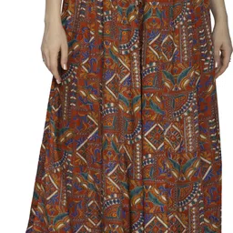 tnq Women Flared Red Viscose Rayon Trousers-picture-24