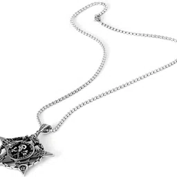 rappersshop Star Shape Pentagram Skull Skeleton Pendant Necklace Silver Stainless Steel Pendant Set-picture-28