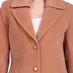 brazo Polyster Solid Coat For Women image 4