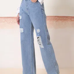 kotty Women Regular High Rise Blue Jeans image 4