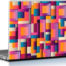 PIXELARTZ Laptop Skin - Abstract Colorful Squares - HD Quality - 15.6 Inches Vinyl Laptop Skin Compatible for 15.6 inch image 1