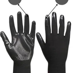7shield 3PAIR Durable Black Nylon Work Gloves for Construction and Industrial Use Nylon Safety Gloves image 4
