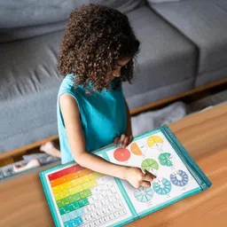 xewoi Magnetic Fraction Tiles & Circle Set for Kids, Math Learning Kit, Montessori Toy image 5