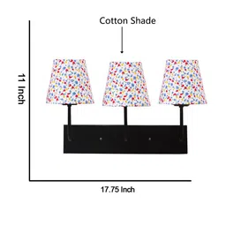 Devansh White & Blue Floral-Print Cotton Cluster Wall-Mounted Lamp image 3