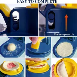 jaivardhan Cold 3 in 1 Momo Maker Dumpling Ghughra Gujiya Samosa Maker Kitchen Dumpling Tool Manual Dough Press image 4