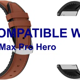 ACM WSM33U22BRWT3016 Pack of 2 Watch Strap Leather Silicone 22mm for Maxima Max Pro Hero Smartwatch (Brown/White) Smart Watch Strap-picture-21