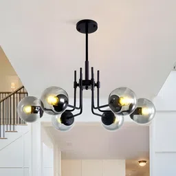 twixle 6 Doom Blk Chandelier Ceiling Lamp image 2
