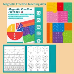 xewoi Magnetic Fraction Tiles & Circle Set for Kids, Math Learning Kit, Montessori Toy image 2