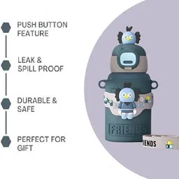 ajignamart Multi Design Cute Mix Cartoon Sipper school Bottle for Kids 450 ml Water Bottle image 5