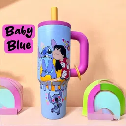 giggles world Cute Cartoon Character Sipper Cup | Colorful Straw Mug for Kids & Adults 1200 ml Water Bottle-picture-32