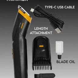 Life Creation BLACK TRIMMERAT-509 Smart Beard and Hair Trimmer for Men --123 Fully Waterproof Grooming Kit 90 min Runtime 8 Length Settings image 2