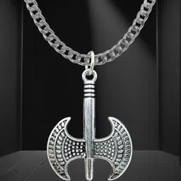 d2fashion Parshuram Farsha Pendant With Stainless Steel Silver Chain For Boys & Girls in Silver Metal Pendant-picture-26