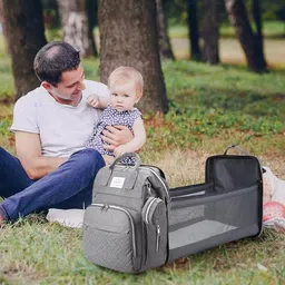 handcuffs Diaper Bag With Changing Station | Mummy Bag With Bassinet Diaper Bag image 5