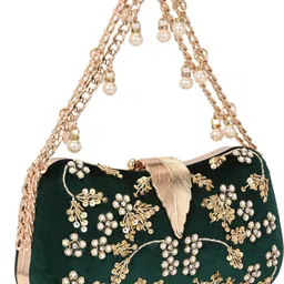 d'vine luxe Party Green Clutch image 3