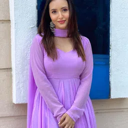 houseofcommon Solid Georgette Stitched Anarkali Gown image 5