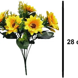 litleo Set of 2 Bunch For Decoration wall Decor,Home Office Gift Yellow Sunflower Artificial Flower image 3