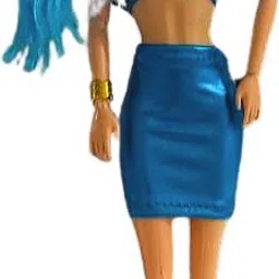 shizuha Fashion Doll with Blue Hair, Two-Piece Blue Outfit, Black Boots and Accessories-picture-36