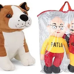 Motu Patlu & Bull dog Soft Stuffed Toy - 30 cm - 18 cm-image-35
