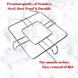 the cook house Stainless Steel Square Table Ring, Hot Pot Stand, Hot Pan/Vessel Holder Small Mirror, Glassy Trivet image 4
