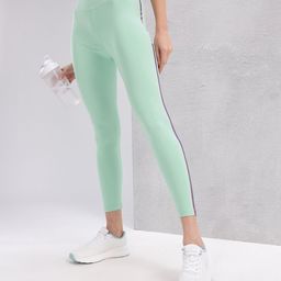 hrx by hrithik roshan Striped Women Green Tights-picture-2