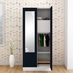 godrej interio Slimline 2 Door Metal Almirah In Pacific Blue Colour With Mirror & Locker-picture-12