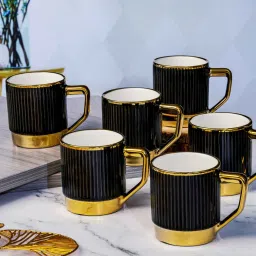 roxx Porcelain Coffee/Tea Gold Design Mug Set of 6pcs image 1