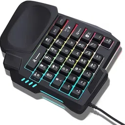 microware G7 single-handed keyboard Wired USB Handheld Gaming Keyboard Compatible with Desktop, Laptop, Mac RGB,multimedia_keys,USB Keyboard One-Handed Wired 35 Keys Luminous Gaming Keyboards for Tablet Colorful Ergonomics Gamer Keypad Hand Rest-picture-35