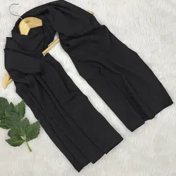 ana Solid Polyester Women Black Scarf, Stole image 2