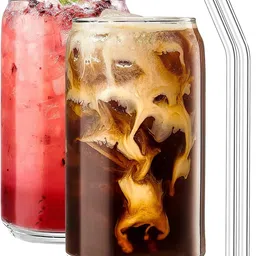 ironglass Premium Quality Glass ( 2 Glass in 1 Pack ) ONLY Glass and Straw Glass Water/Juice Glass-picture-47