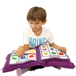 a to z enterprise Kids Learning abcd Cushion Pillow Book Cotton Animals, Birds, Fruits, Alphanumeric Baby Pillow Pack of 1 image 2