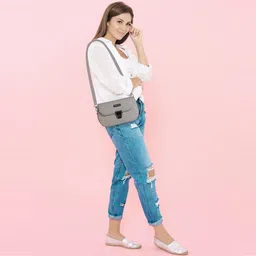 kavrixa Grey Women Sling Bag Grey Designer Faux Leather Handbag For Women And Girls KX-HB54 image 5