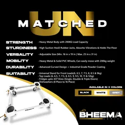 lsrp's universal fit Washing Machine, Refrigerator, Water Cooler, Air Cooler Material Iron image 2