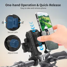 miwings Phone Mount with Vibration Dampener, Dual Ball Head & Anti-Shock Handlebar Bike Mobile Holder image 2