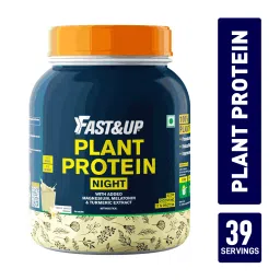 fast & up Fast&Up Plant Protein Night | For Overnight Muscle Recovery & Growth l Delicious Classic Vanilla - 39 Servings-picture-41