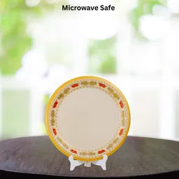 ariya Melamine Dinner Plate 11 Inch Round Plates with Border & Red Floral Print Dinner Plate image 4