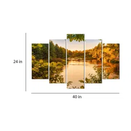 wens Velvet Laminated Nature Landscape Art Set of 5 Wall Art Panels image 3